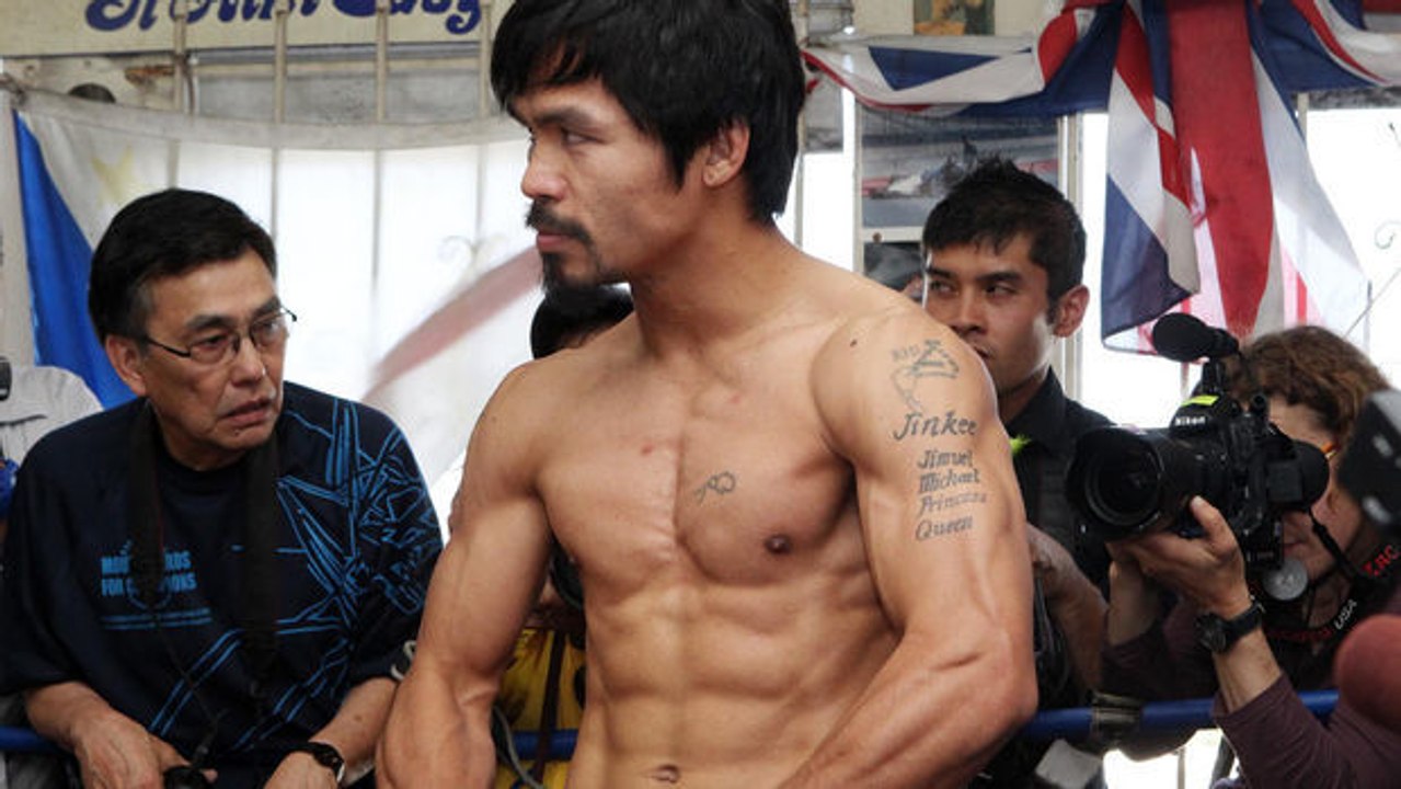 Manny Pacquiao gibt eine Trainingssession in aller Öffentlichkeit