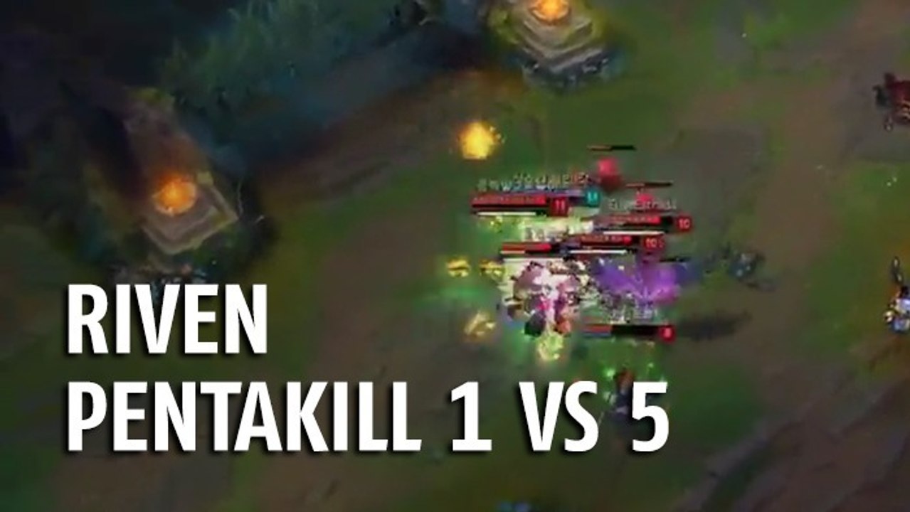 League of Legends: Riven schafft einen absolut epischen Pentakill im Eins gegen Fünf