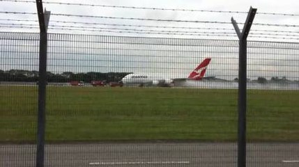 Le moteur d'un A380 en flammes après six minutes de vol