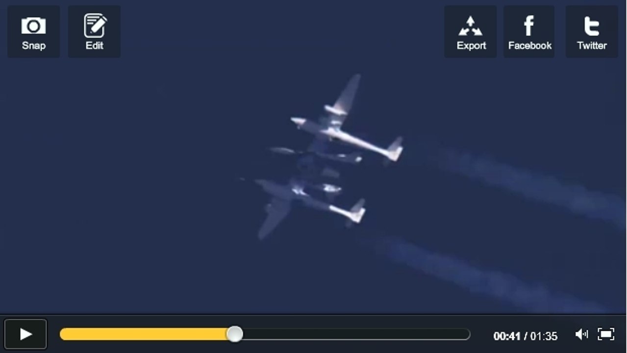Le premier vol de la navette SpaceShipTwo