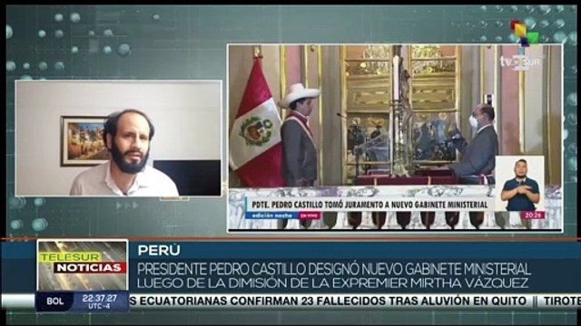 Presidente de Perú juramenta a su nuevo gabinete ministerial