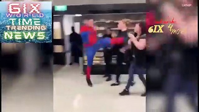 SPIDER MAN KNOCKS OUT ADSA WORKER IN FRONT OF ONLOOKERS