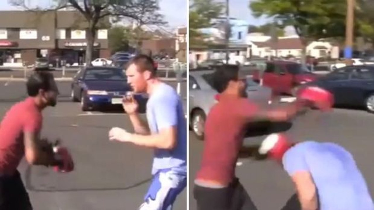 'Schlag mich': Ein Boxen-Profi fordert Passanten heraus. Wer siegt?