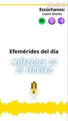 Efemérides de este miércoles 02 de febrero