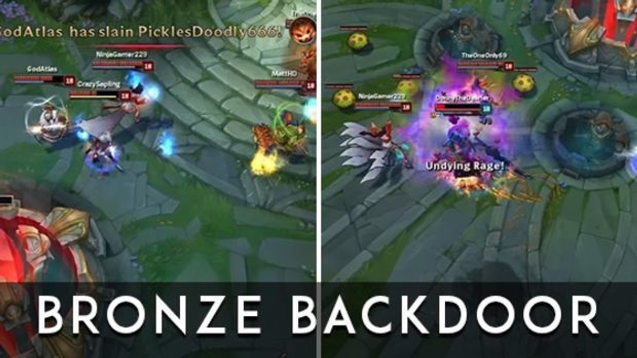 League of legends: spieler auf bronze 5 versuchen 30 minuten lang einen backdoor an der gegnerischen base!