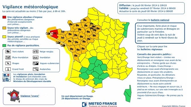 Alerte Météo orange et rouge : 29 départements en vigilance vents, pluies et inondations