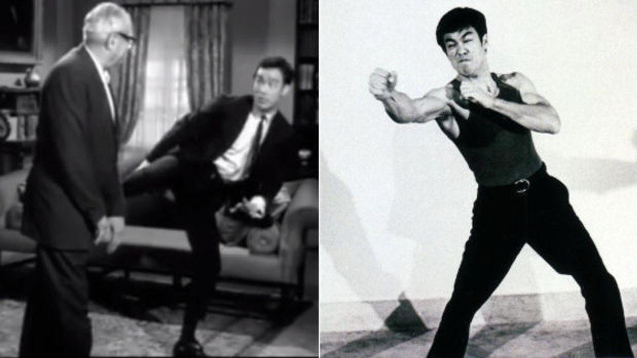 Bruce Lee demonstriert mitten im Interview einige Kung-Fu Techniken
