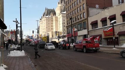 Kanada'da aşı karşıtı kamyon sürücülerinin protestosu