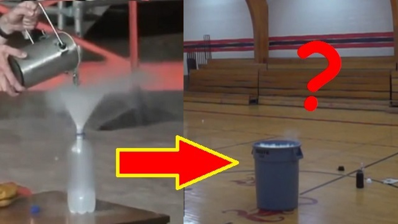 Observez le résultat détonant d'azote liquide mélangé avec des balles de ping-pong