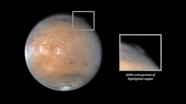 Un mystérieux panache observé au-dessus de Mars intrigue les scientifiques