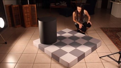L'échiquier d'Adelson en vrai, une incroyable illusion d'optique