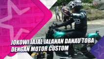 Jokowi Jajal Jalanan Danau Toba dengan Motor Custom