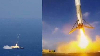 Space X dévoile des images spectaculaires de l'atterrissage raté de la fusée Falcon 9