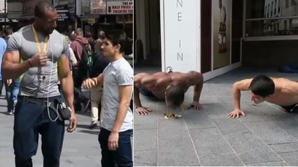 MMA-Kämpfer fordert Bodybuilder auf der Straße heraus