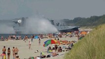 Russisches Luftkissenfahrzeug sorgt für Panik am Strand