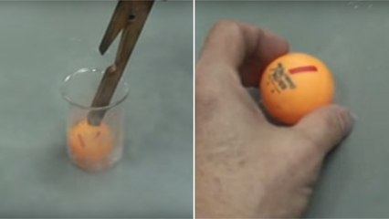 L'étonnant comportement d'une balle de ping-pong plongée dans l'azote liquide
