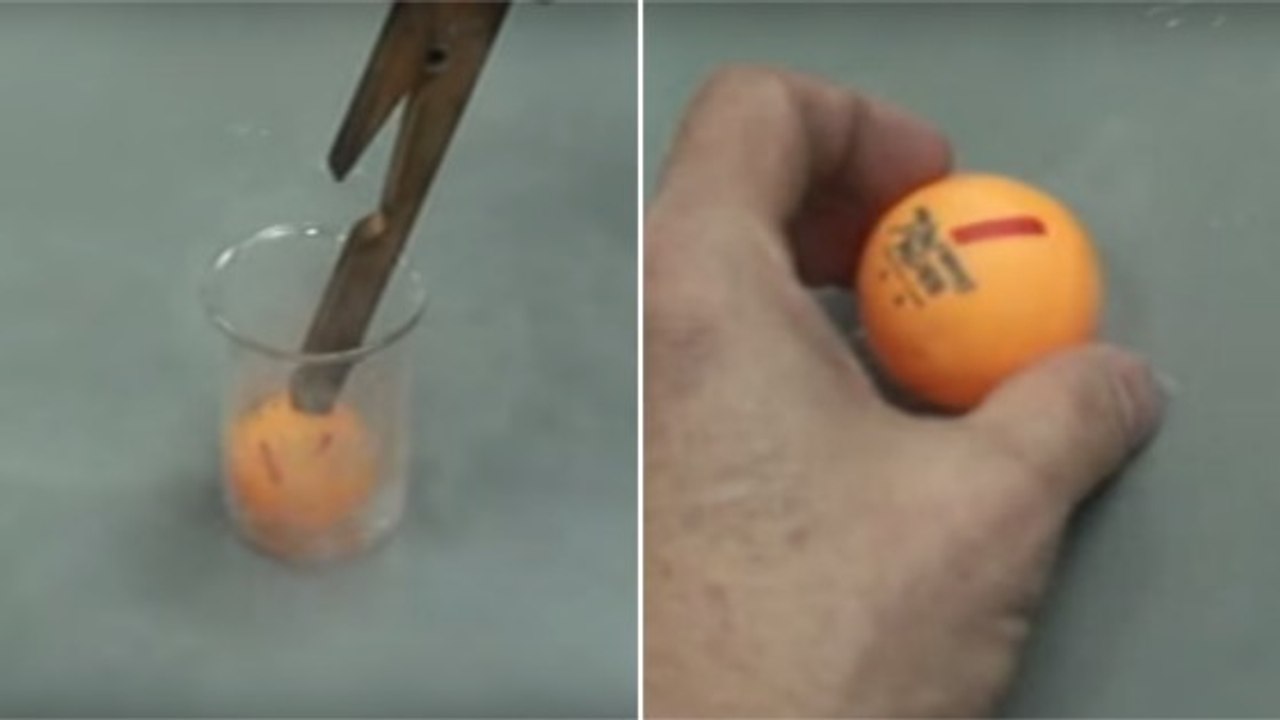 L'étonnant comportement d'une balle de ping-pong plongée dans l'azote liquide