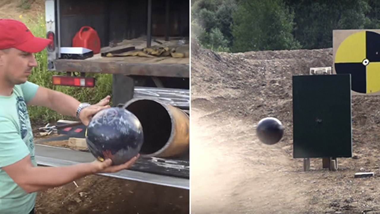 Voilà ce que ça fait quand on utilise une boule de bowling comme boulet de canon
