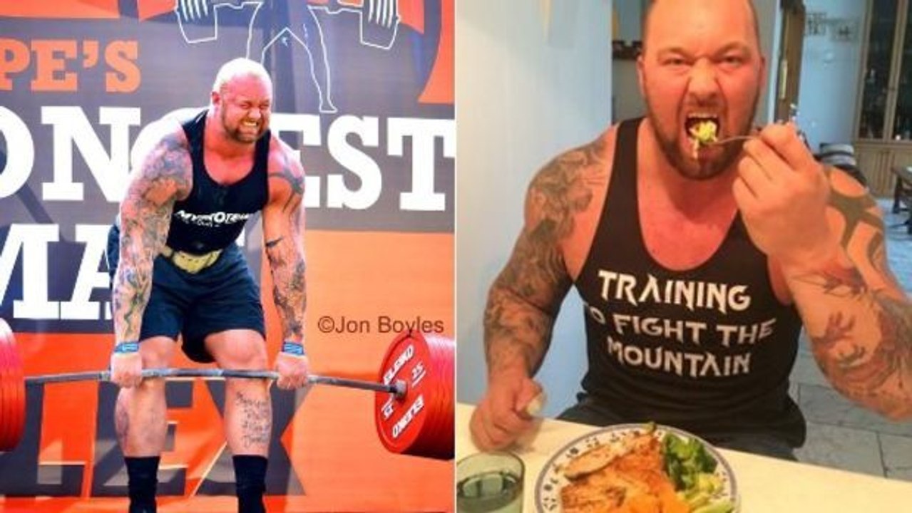 Hafthor Bjornsson: seine Ernährung vor dem Wettkampf um den Titel des stärksten Manns der Welt