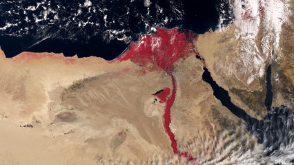 Une image satellite de la Terre dévoile le Nil couleur rouge sang