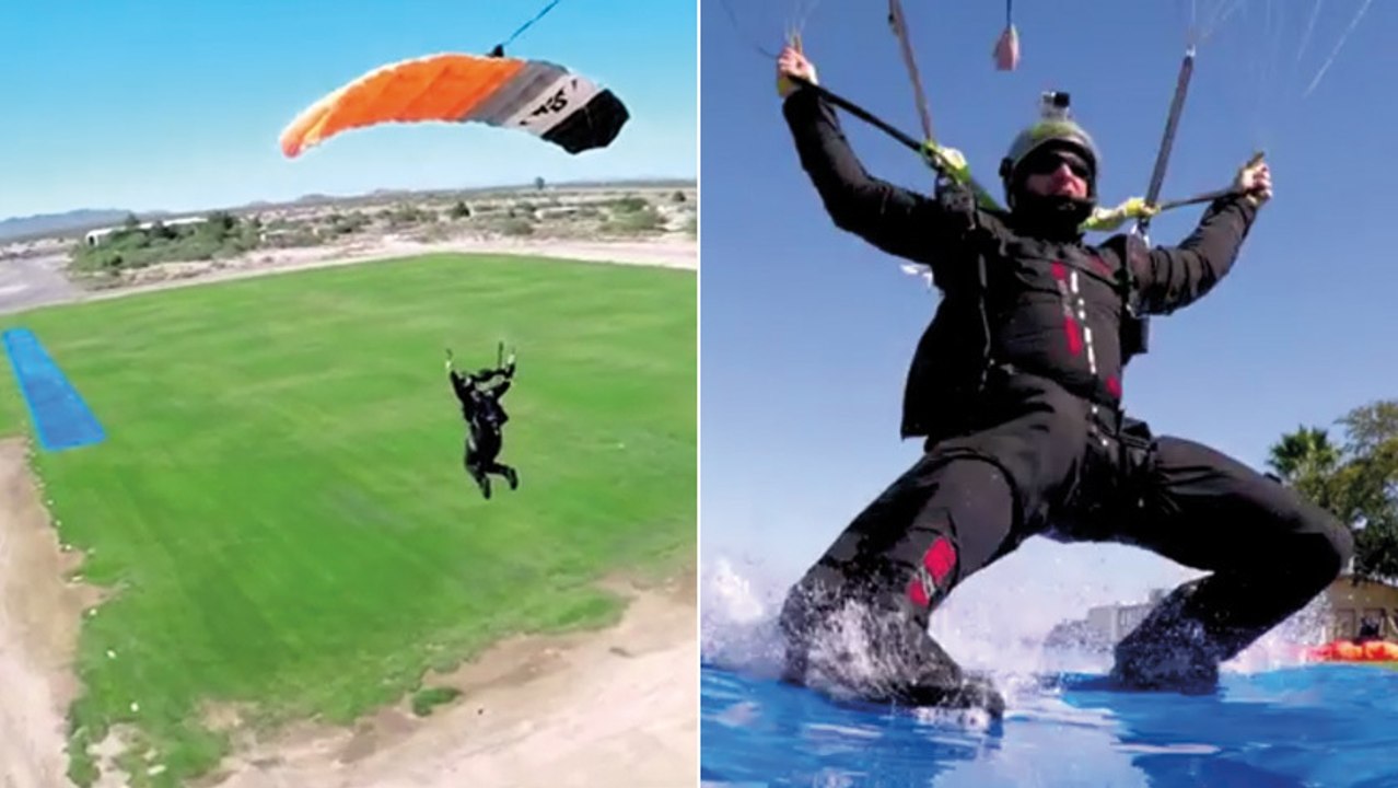Diese Fallschirmspringer vollbringen eine geniale Landung