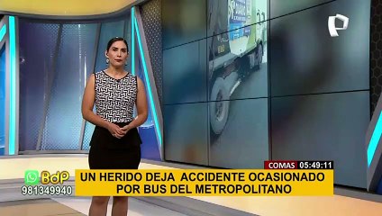 Скачать видео: Comas: trabajador de limpieza queda herido tras accidente ocasionado por bus del Metropolitano