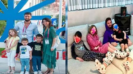 Olivier Giroud avec 3 de ses enfants  mode relax activé d@ns une tenue originale