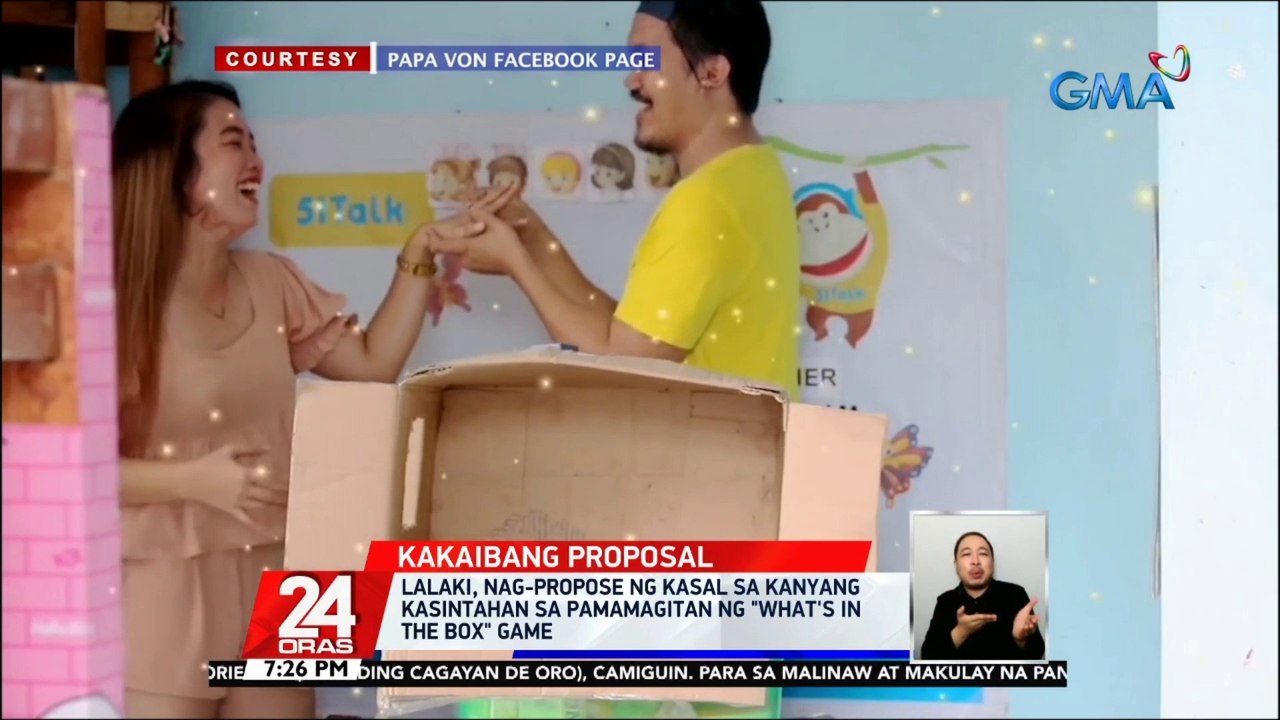 Lalaki, nag-propose ng kasal sa kanyang kasintahan sa pamamagitan ng "what's in the box" game | 24 Oras