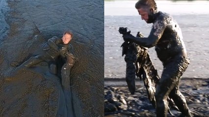 L'incroyable sauvetage d'un pygargue empêtré dans une couche de boue en Pologne