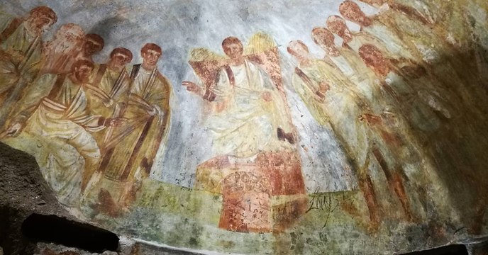 Rome : les catacombes de Domitille révèlent de splendides fresques aux archéologues