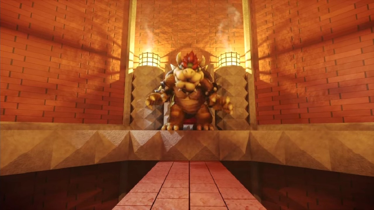 Le combat final de Mario contre Bowser en vue à la première personne