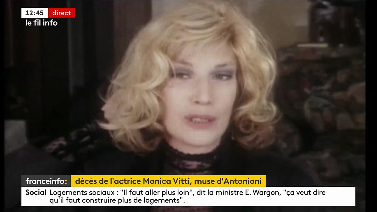 L'actrice italienne Monica Vitti, égérie du réalisateur Michelangelo Antonioni, vue au casting de "L’Avventura" et de "L’Eclipse", est décédée à l'âge de 90 ans