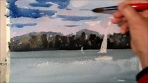 Sailboats on Balaton Lake- Watercolour Painting