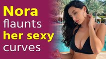 Nora Fatehi flaunts her sexy curves in black bikini