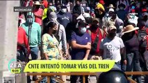 Maestros de la CNTE intentan tomar las vías del tren con violencia en Michoacán