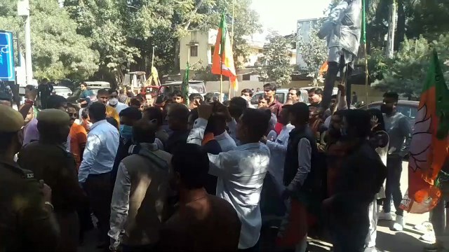 जयपुर में भाजयुमो कार्यकर्ताओं पर लाठीचार्ज को लेकर कोटा में फूटा गुस्सा