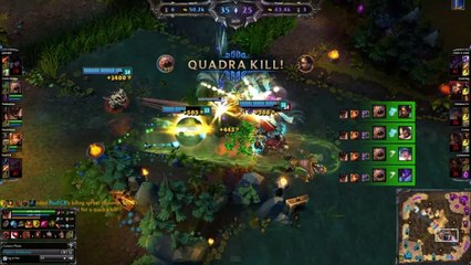 League of Legends : Kog'Maw réalise un quadra kill instantané