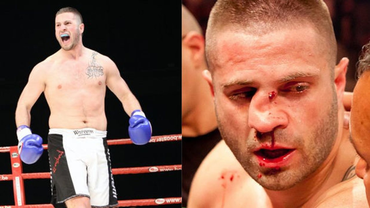 Mourad Bouzidi bricht Rustemi Kreshnik die Nase mit einem kräftigen Knietritt