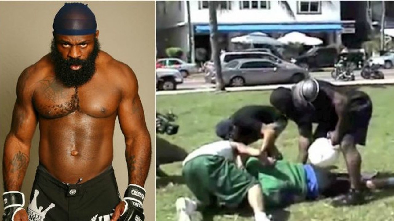 Kimbo Slice blockt einen jungen Mann, der ihn für einen Film darum gebeten hat