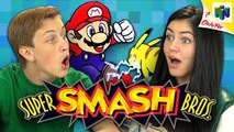 Des jeunes joueurs découvrent la version Nintendo 64 de Super Smash Bros