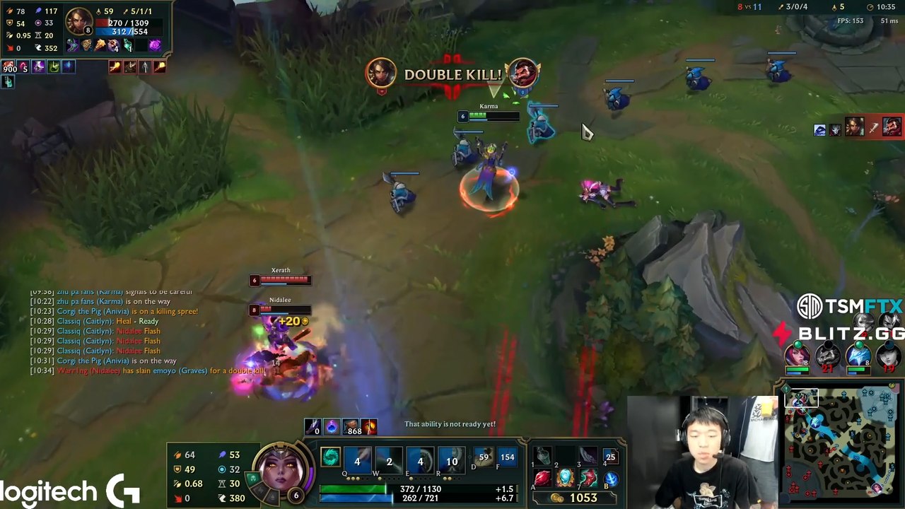 La jugada perfecta de un profesional esquivando habilidades (League of Legends)