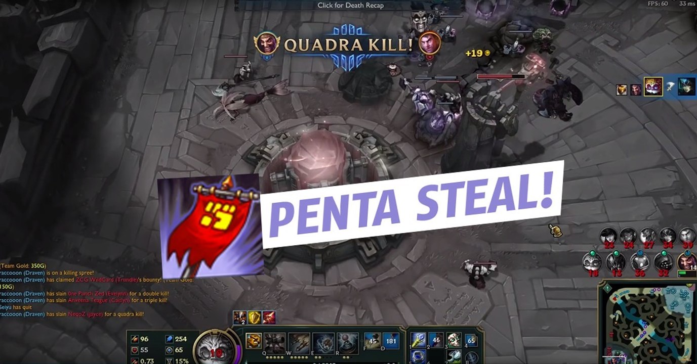 League of Legends: Dank Kommandobanner! Er klaut den Pentakill