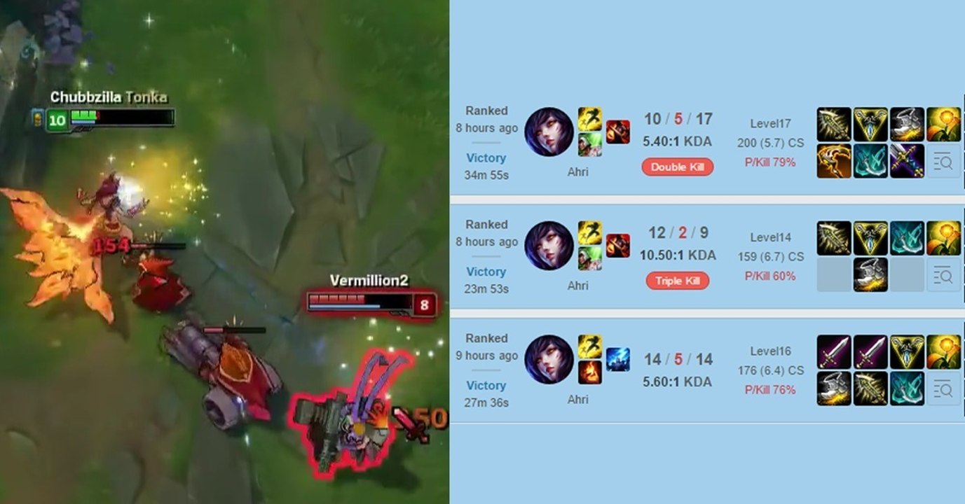 League of legends: dieser diamant-spieler spammt ahri als adc auf der soloq
