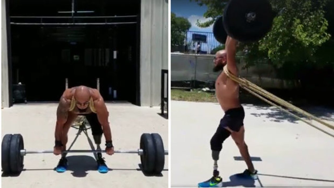 No excuses! Frank Medrano zeigt trotz seiner Beinprothese, dass Kraft eine Frage der Einstellung ist!