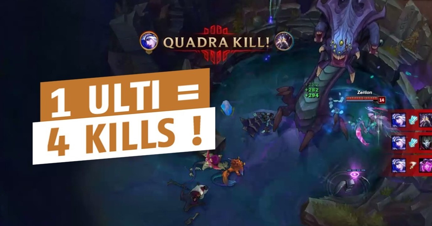 League of Legends: Ashe landet nur mit der Ulti einen Quadrakill