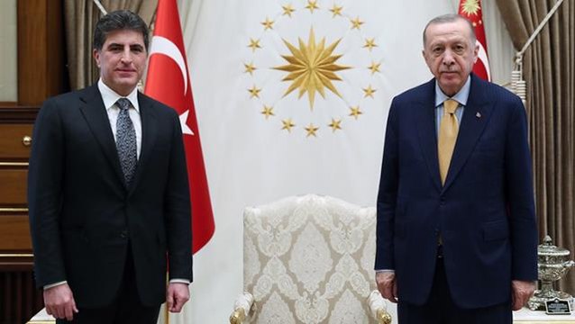 Beştepe'de sürpriz görüşme! Cumhurbaşkanı Erdoğan, IKBY Başkanı Neçirvan Barzani'yi kabul etti