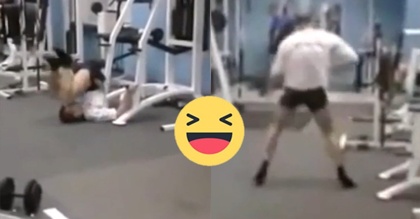 Dieser Mann macht ein vollkommen absurdes Training in einem Fitnessraum