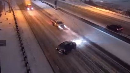 Scary crash on snowy Interstate 25