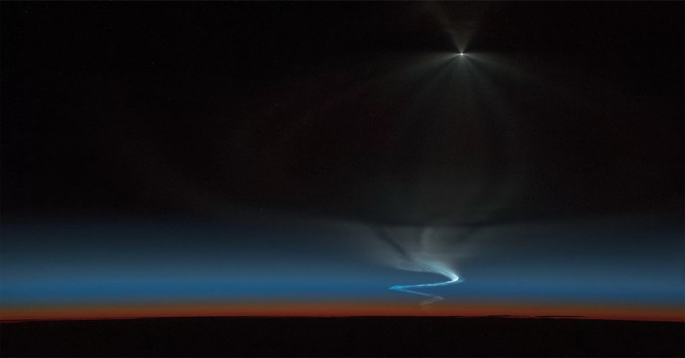 Filmées depuis l'espace, les incroyables images du décollage d'une fusée Soyouz