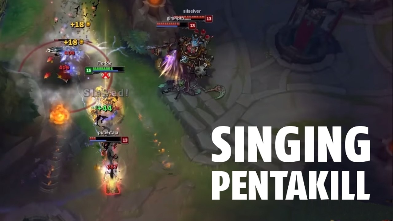 League of Legends : faire un pentakill 1v5 en chanson
